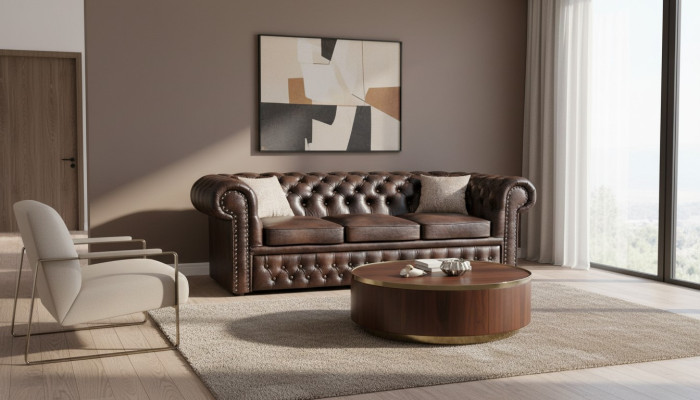 Chesterfield Sofa Bank Leren Bankstel Bekleding Leicester Woonkamer Banken Nieuw