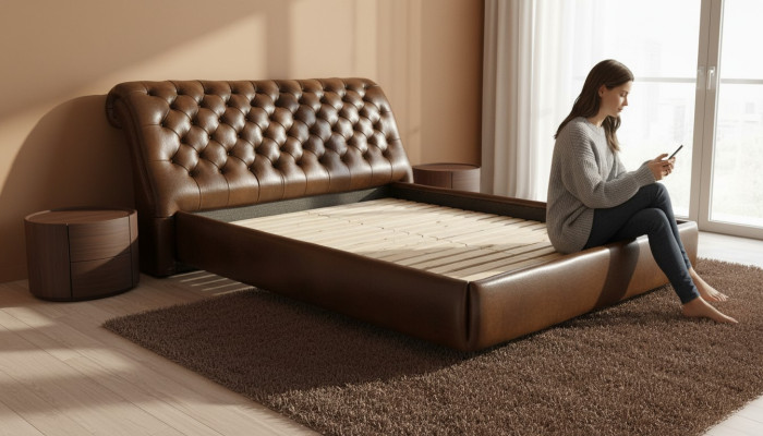 Chesterfield Big Bett Gestoffeerd Bed Tweepersoonsbed Antiek Elegant Koninklijk Bed NIEUW