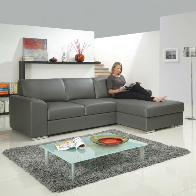 Innovatie in de woonkamer hoekbanken met stoffen bekleding en uittrekbare slaapfunctie.