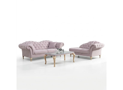 Chesterfield bankstellen bank bekleding set chaise longue klassieke stijl bank