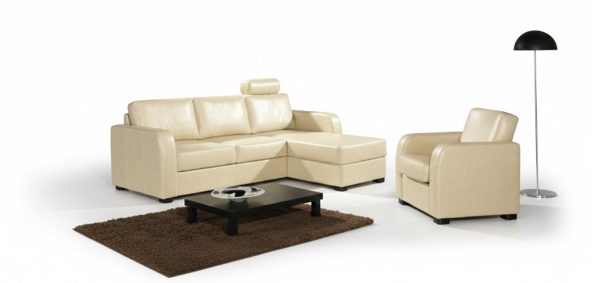 Hoekbank Bank Sofa Lederen Textiel Stof Woonlandschap Set Kussen Hoek CAPRI
