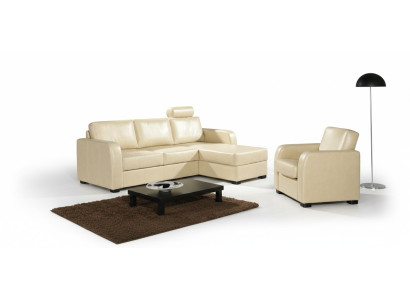 Hoekbank Bank Sofa Lederen Textiel Stof Woonlandschap Set Kussen Hoek CAPRI