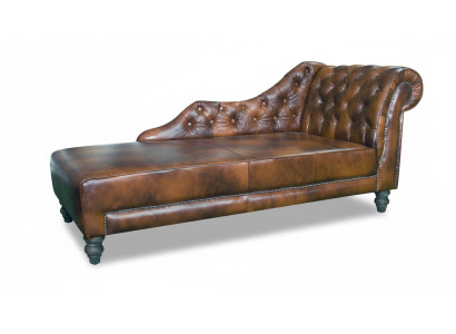 Chaiselongues Chesterfield Ligbed Chaise Leer Textiel Stof Bank Ontspannen