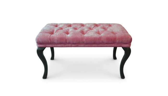 Chesterfield Hocker Bijzetpoef Ottomane Bankleer Stof TORBAY II Nieuw