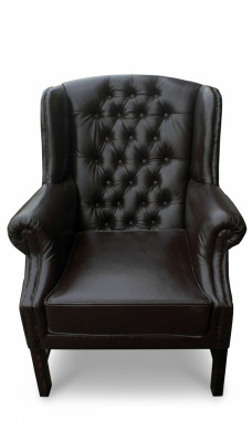 Chesterfield fauteuil oorfauteuil televisiestoel bank relax leren sofa zitplaats C.15