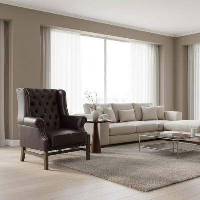 Chesterfield oorfauteuil fauteuil bank relax bekleding designer banken nieuw KINGS3