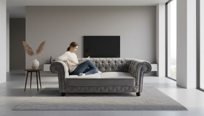 Chesterfield Sofa Bank Bekleding Designer 3-Zitsbank Set Nieuwe Banken CHESTER 2