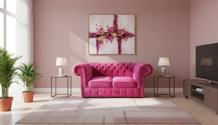 Chesterfield textiel fluweel stof bank couch bekleding 2-zits klassieke banken nieuw!