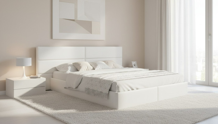Bed Bedden Tweepersoonsbed Hotel Gestoffeerd bed XXL Wandbekleding Bed XXL Huwelijksbed Nieuw