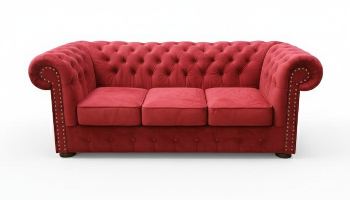 Chesterfield Sofa Bank Bekleding Textiel Stof 3-zits Set Designer Banken Banken