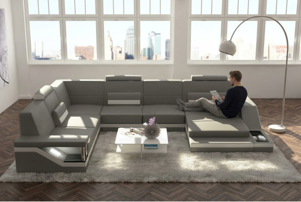 Ontwerper U-vorm bank hoekbank gestoffeerde set hoekbank bank woonlandschap