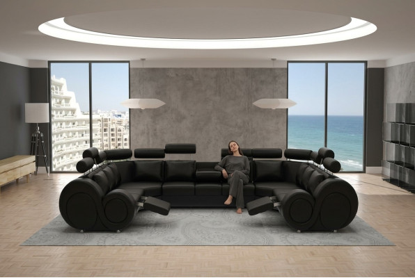 Hoekbank Leren bank Beklede Bank XXL Grote woonkamer Leren bank Bank Berlijn 6