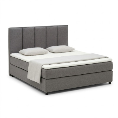 Continental Boxspring Bed Bedding Upholstered High Double Leather Textile Bed