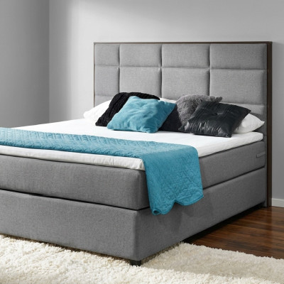 Continental Boxspring Bed Bedden Dubbel Leder Bekleding Hoog Textiel Bed