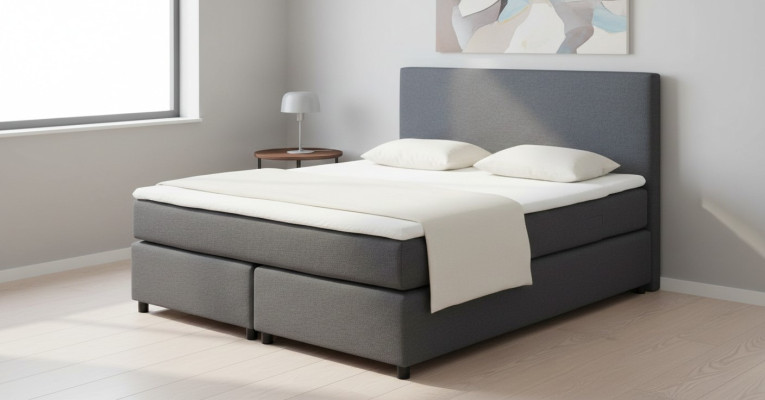 Bed Continental Boxspring Bedden Bekleed Hoog Dubbel Leer Textiel Bed