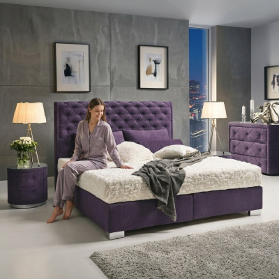 Continental Boxspring Hoog Dubbel Bed Bedden Gestoffeerd Leer Textiel Bed Nieuw