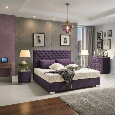 Continental Boxspring Hoog Dubbel Bed Bedden Gestoffeerd Leer Textiel Bed Nieuw