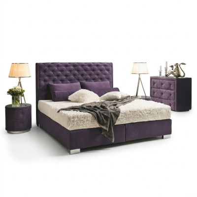 Continental Boxspring Hoog Dubbel Bed Bedden Gestoffeerd Leer Textiel Bed Nieuw