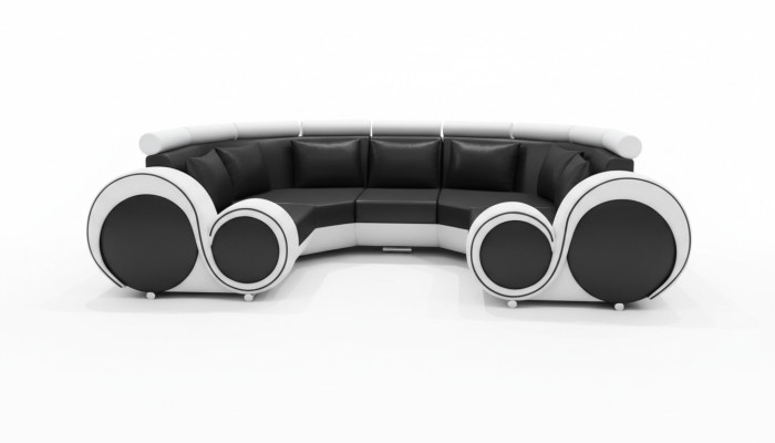 Exclusieve moderne leren sofa van premium kunstleer met houtframe