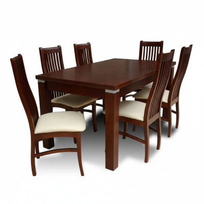 Eettafel + 6 stoelen voor eetkamerset Eetgroep Klassieke tafel Nieuw
