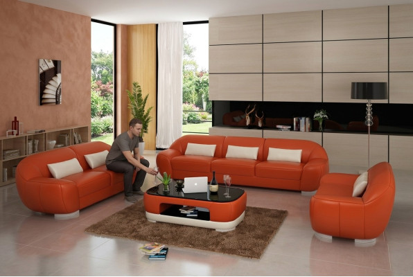 Leren bank Bank Woonruimte Hoekbank Hoekmeubel Bank Modern Ontwerp