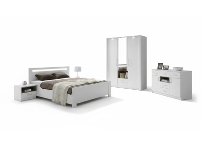 Elegante witte bed in een verfijnde eigentijdse stijl van premium kwaliteit.