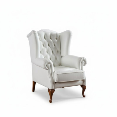 Chesterfield fauteuil Volledig lederen klassieke tv-stoel Oorfauteuil CL-FOTEL