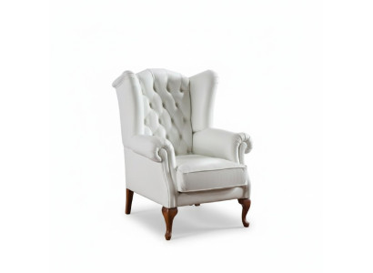 Chesterfield fauteuil Volledig lederen klassieke tv-stoel Oorfauteuil CL-FOTEL