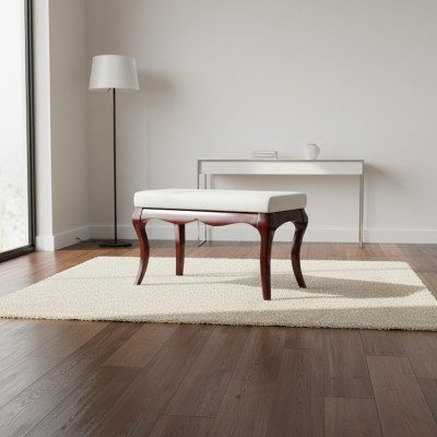 Poef Bank Originele Milano Textiel Echt Handwerk Massief Hout Massief Hout MI-Bank