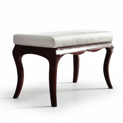 Poef Bank Originele Milano Textiel Echt Handwerk Massief Hout Massief Hout MI-Bank