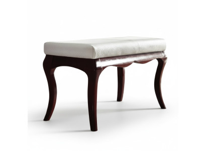 Poef Bank Originele Milano Textiel Echt Handwerk Massief Hout Massief Hout MI-Bank