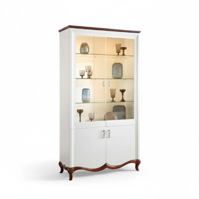Massief hout echt hout handgemaakt klassieke vitrine vitrinekast vitrines MIW2