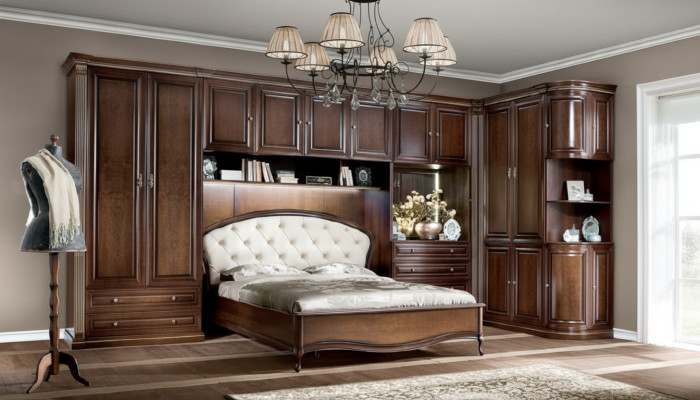 Bed Slaapkamer Koninklijke Slaapkamer + Bovenkast Kast Nieuw Verona IV