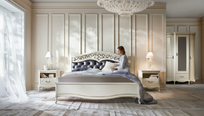 Italiaanse stijl slaapkamer volledige meubelset bed nachtkastje kast ladekast 2