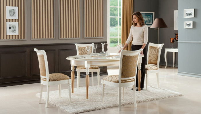 Eetkamerstoel set eettafel massief hout echt hout 4 stoelen met tafel nieuw