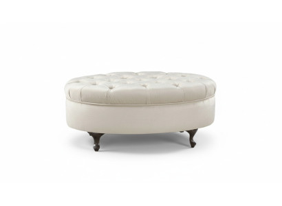 Lederen krukje Rond krukje Chippendale krukje Klassieke Ottomaanse - Model V-Ottomaanse