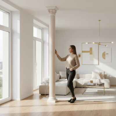 Zuil decoratieve zuil Kolommen Romeinse Griekse decoratie Inloopkast Verona