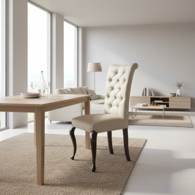 Klassieke stoelen Ontwerperstoel Houten stoel Koningsstoel Chesterfield eetkamerstoel