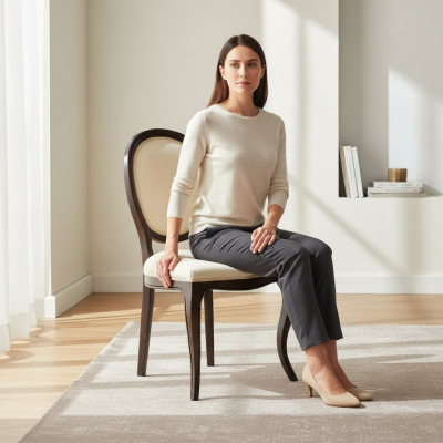 Klassieke stoelen, ontwerpstuhl, houten stoel, eetkamerstoel, koningsstoel - Model S