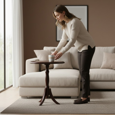 Bijzettafel Tafel Echt houten houten tafel Tafels Salontafel Krant Bloemenstandaard
