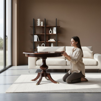 Eettafel Tafel Tafels Massief hout Houten tafel Klassiek Barok Ronde tafel Eetkamer