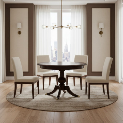 Eettafel Tafel Tafels Massief hout Houten tafel Klassiek Barok Ronde tafel Eetkamer
