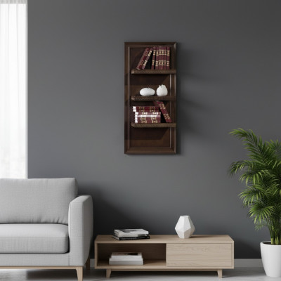 Woonkamer XXL boekenkast Massief hout 131cm plank rekken CD DVD boeken