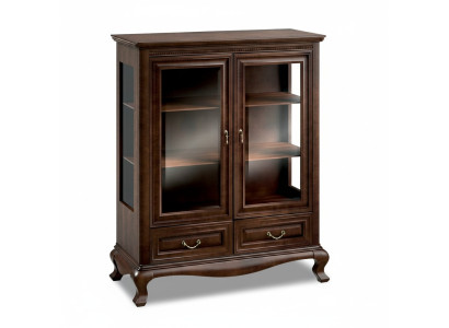 Klassieke vitrinekast Vitrinekast Kast Massief houten vitrines V-W 3-4 Glazen kast