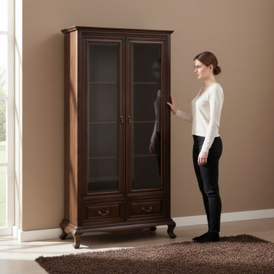 Klassieke vitrinekast woonkamer vitrinekast vitrines nieuw V-W2 glas