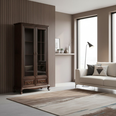 Klassieke vitrinekast woonkamer vitrinekast vitrines nieuw V-W2 glas