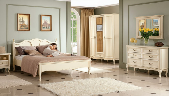 Slaapkamer set Bed Ladenkast Kledingkast Nachtkastje Italiaans meubilair Nieuw