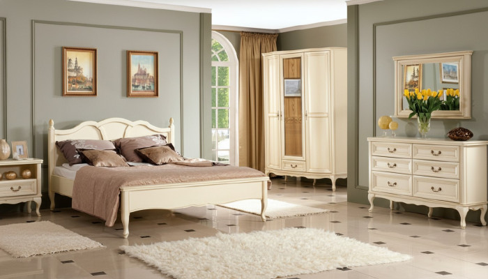 Slaapkamer set Bed Ladenkast Kledingkast Nachtkastje Italiaans meubilair Nieuw