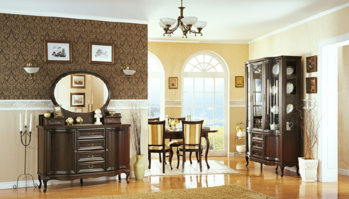 Klassieke eetkamer vitrine kast stoelen tafel Chippendale woonkamer 10-delig