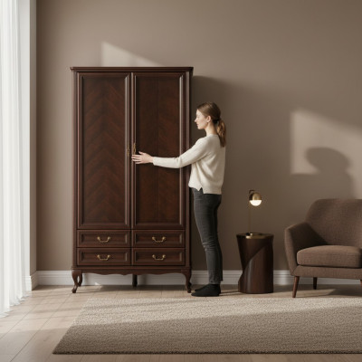 Kledingkast Kast Italiaanse meubels Hout Antieke Stijl Massief hout Klassiek
